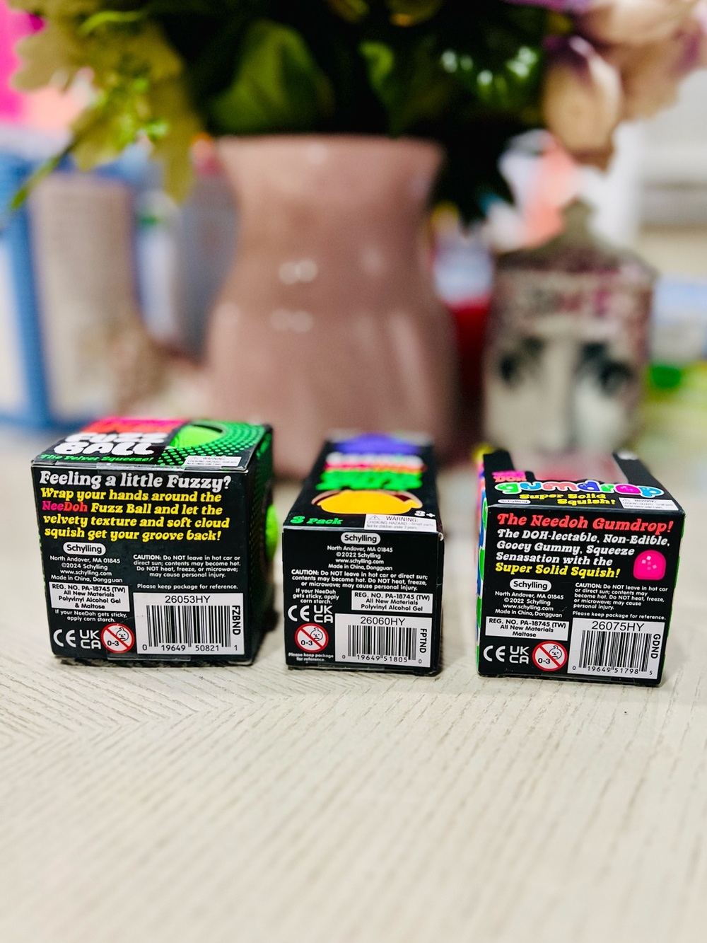 NEEDOH Fuzz Ball Green, Teenie Needoh Funky PUP, & Needoh Gumdrop Pink AUTHENTIC - Picture 3 of 3